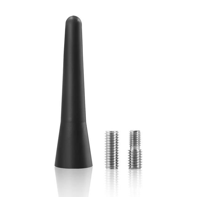 Antenne Voiture Fibre De Carbone 12cm - Universelle, Vis Rouge, Remplace Antenne D'origine, Design Sport