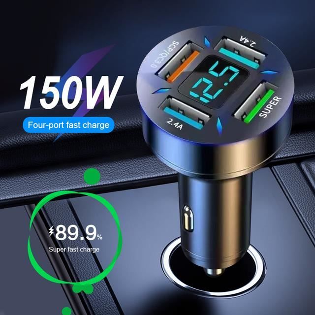 allume-cigare-usb-150w-chargeur-usb-type-c-66w-pd-4-pour-voiture