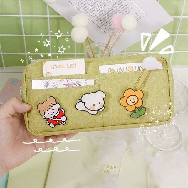 Trousse à Crayons Double Fermeture éclair – Design Jeu Vidéo – Pour écoliers, Ados – Grande Capacité – Polyester Résistant – Cadeau De Rentrée