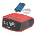 Radio-réveil FM/DAB+ avec prise USB pour recharge - AKAI - Rouge-1