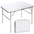 DREAMADE Table Pliante Camping, Table de Jardin Portable en Aluminium à Hauteur Réglable, Table Extérieur pour Barbecue&Pique-Nique-1