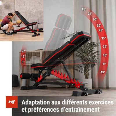 Banc De Musculation Pliable Hop-Sport - Avec Poulie Haute, Presse à Jambes, Butterfly - Multifonction Home Gym