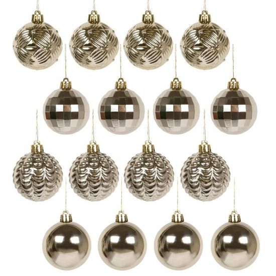 Lot De 6 Boules De Noël (D80 Mm) Alpine Cuivre - Boule Et Déco De Sapin