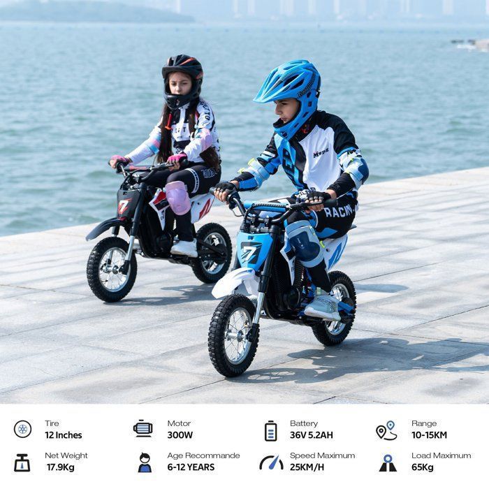 Moto Electrique Enfants EVERCROSS TECH EV12M Pro, Moteur 300W, 3 Modes de Vitesse,15 KM, Pneu 12'', Musique Bluetooth Cadeau Rose - Jeux - Jouets