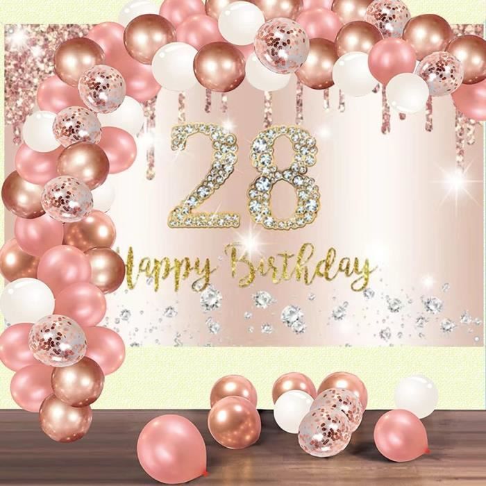 Décorations De Fond « Happy 28Th Birthday » - Bannière Pour Femme - 28E ...