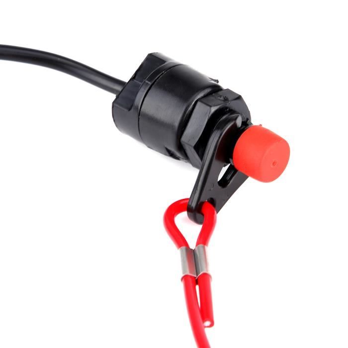 Aramox Coupe-Circuit Moteur Hors-Bord Avec Longe De Sécurité – Interrupteur D'Arrêt D'Urgence En ABS Rouge – Installation Facile, Léger (25 G)