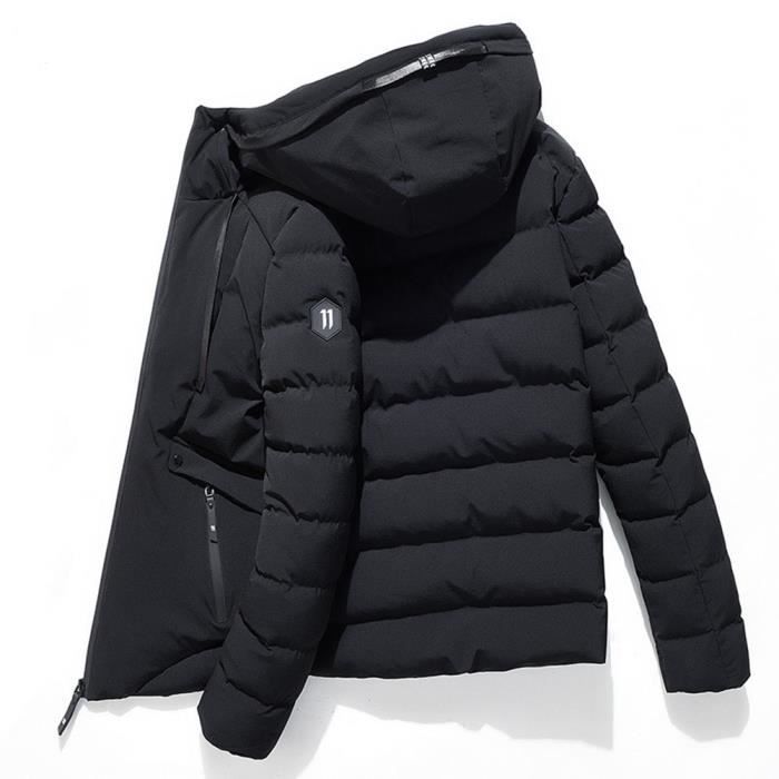 Doudoune Homme MISSMAO A Capuche Chaude et Epaisse Noir 100 Polyester Hiver Noir Cdiscount Pret a Porter