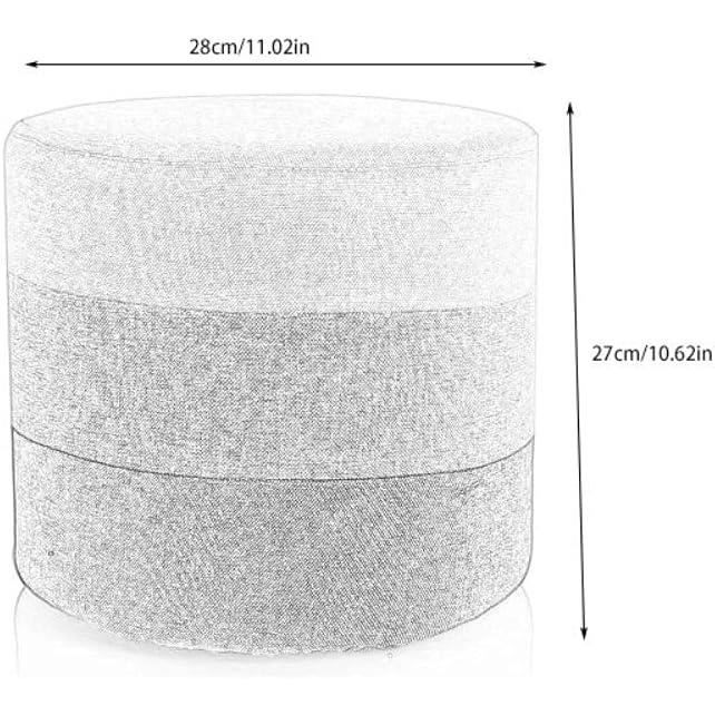 DUHOME Pouf De Rangement Rond En Velours Avec Housse Amovible Et Repose- Pieds - Petite Table Basse