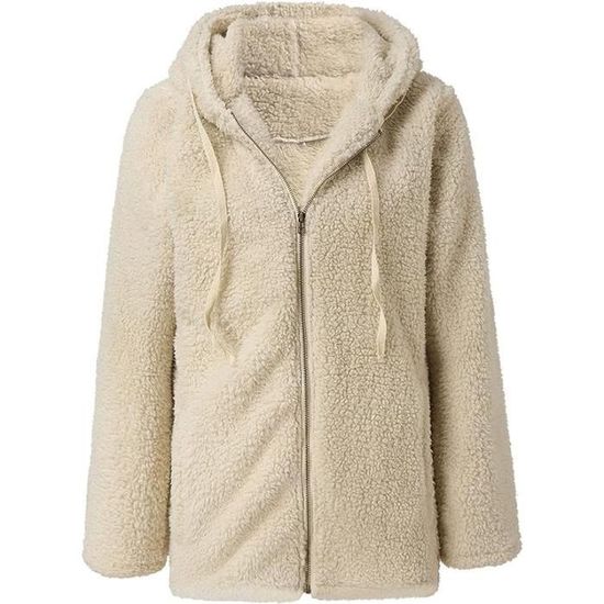 Sweat à Capuche Femme Doublé Polaire - Manches Longues Thermique Hiver - Poche Kangourou Logo Los Angeles