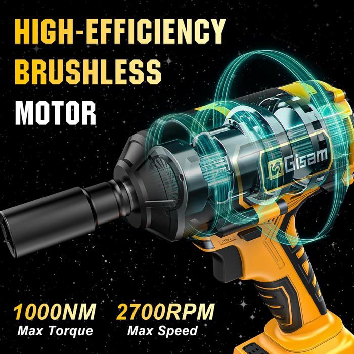 Clé à Chocs Sans Fil 24V Brushless – 400 Nm, Kit Avec Boulonneuse 3 Vitesses, Batterie Incluse