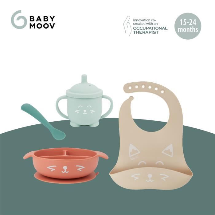 Set vaisselle bébé Babymoov en silicone en très bon état - Babymoov