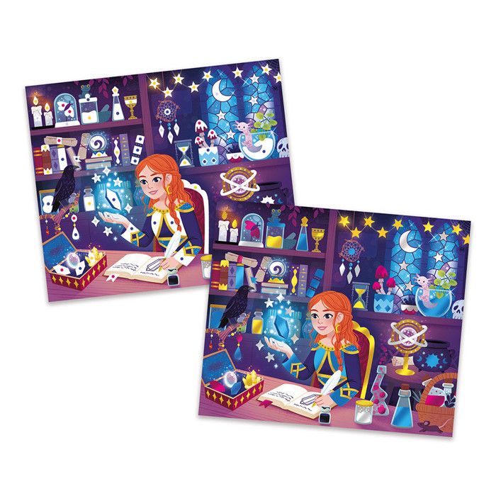 Janod - Coffret Mosaïque Enfant Animaux de la Foret - Mysterix - Kit Loisir Créatif Enfant - 2 Tableaux à Réaliser - Autocollants Mousse - Motricité Fine et Concentration - Dès 7 Ans, J07974