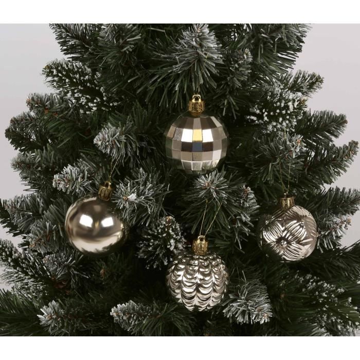 100 Boules De Noël Décoratives Dorées 25 Mm - Capuchons Métalliques Avec Cintres, Pour Ornements De Sapin - 4