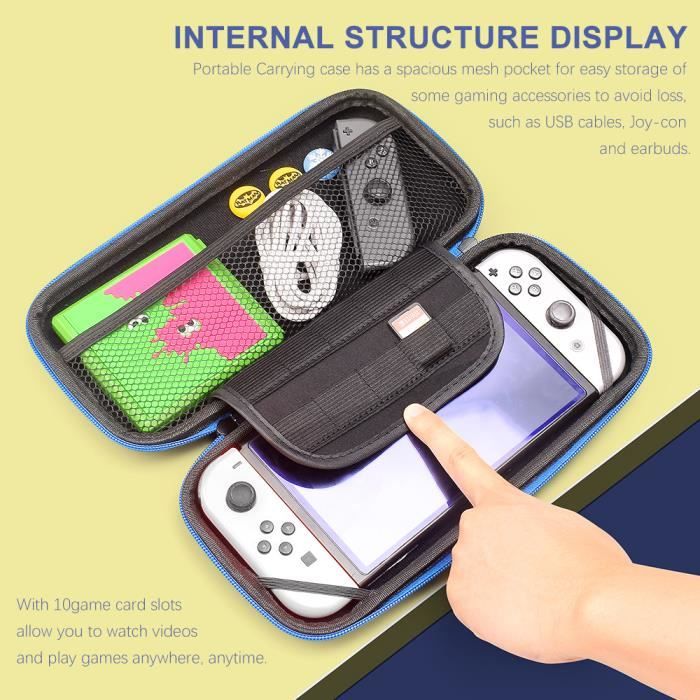 Console de jeux housse,Bleu--Étui de protection pour Nintendo Switch OLED,  sacoche de transport Portable, coque rigide, étanche, pou - Cdiscount  Informatique