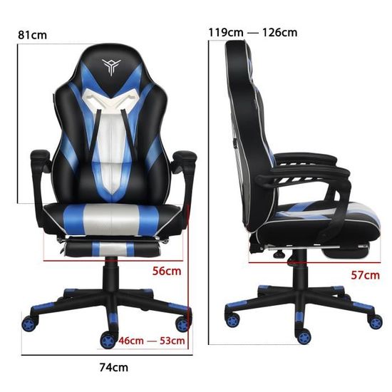 Noir//Rouge SHIONNA Chaise Gamer Fauteuil de Bureau Ber/çante Si/ège Ergonomique Accoudoir R/églable Appui-t/ête Support Lombaire