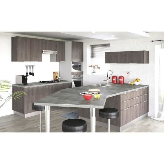 Mob Caisson Haut Sur Hotte 80cm Chene Element Separe Achat Vente Elements Haut Meuble De Cuisine Haut Sur Cdiscount