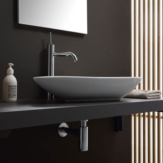 Lavabo A Poser Ovale Design Moderne En Ceramique E Achat Vente Lavabo Vasque Lavabo A Poser Ovale Design Cdiscount