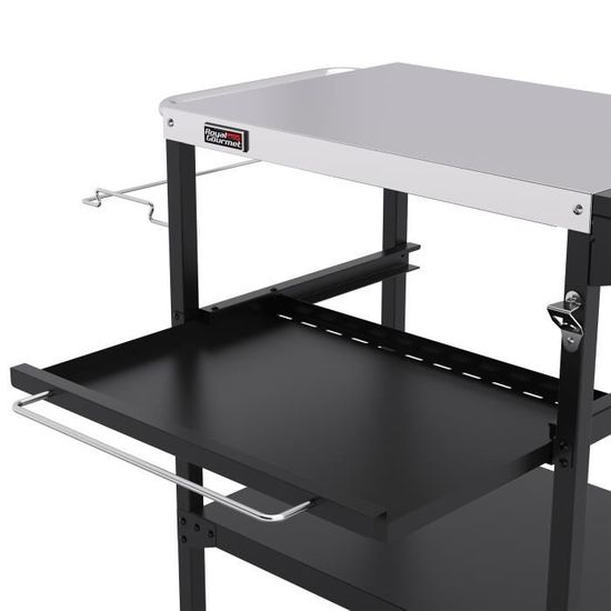 Desserte Roulante Onlyfire Pour Plancha Et Barbecue - 3 Niveaux, Acier Inox, 120x53x81 Cm