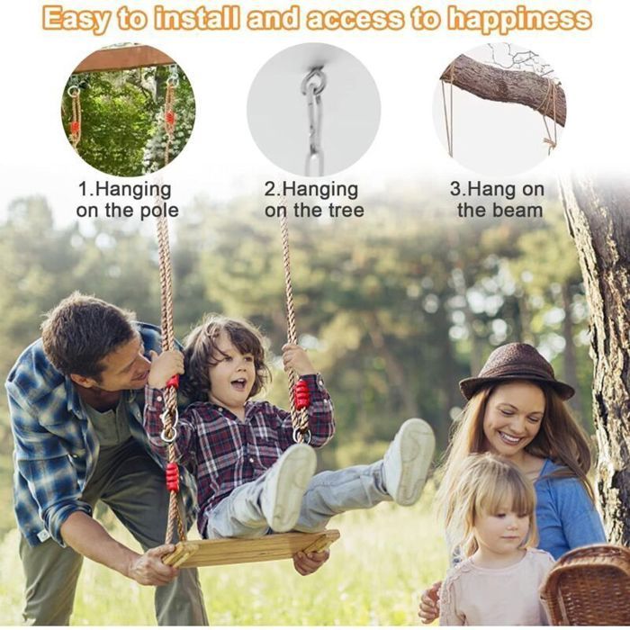 Balançoire En Bois Massif Avec Corde De Jute Réglable - Longueur 135 220 Cm Poids Max 200 Kg Pour Enfants Et Adultes V7110c 210881471 Balançoire En Bois Massif Avec Corde De Jute Réglable - Longueur 135 220 Cm Poids Max 200 Kg Pour Enfants Et Adultes V7110c 210881471