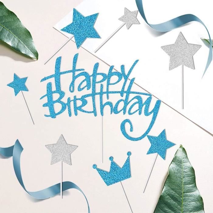 10 Toppers Gâteau "Happy Birthday" Acrylique - Décorations Anniversaire