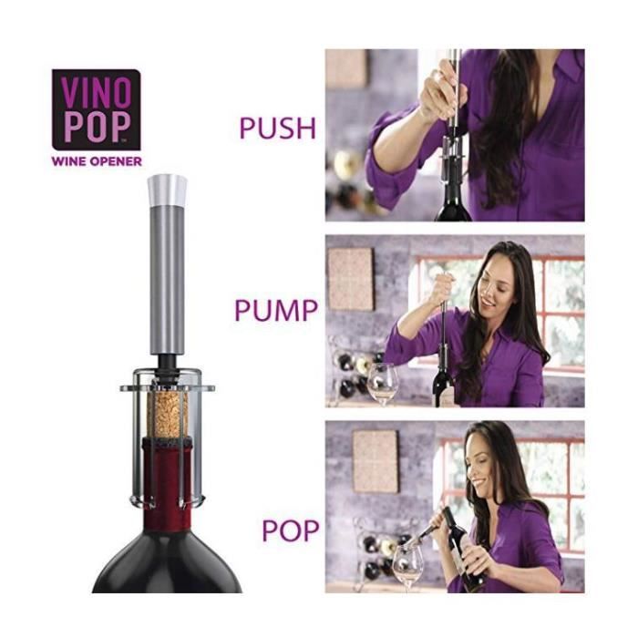 Kit du sommelier Vino Pop avec ouvre-bouteille/tire-bouchon et