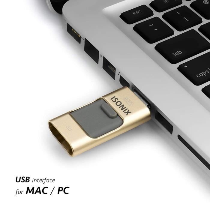 Clé mémoire clé USB 3.0 128 Go Apple MFi certifiée Lightning vers