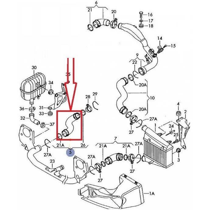 Durite De Turbo Pour Audi A4 A6 Skoda Superb Vw Passat 1.9 Tdi 3B0145834P 3B0 145 834P 3B0 145 834 P 8D0145834L 8D0 145 834L - Auto