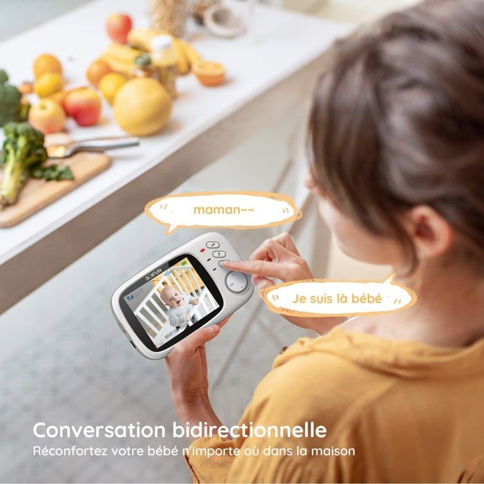 BOIFUN BabyPhone - Vidéo Sans Fil Multifonctions - Ecran 3.2 LCD