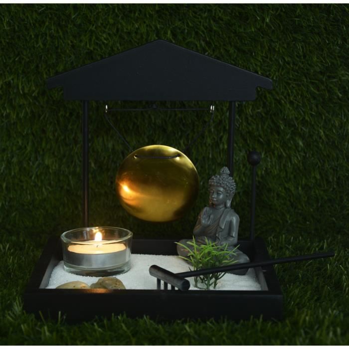Jardin Zen Lila avec plateau en bois et accessoires - Accessoires de déco -  Décomania