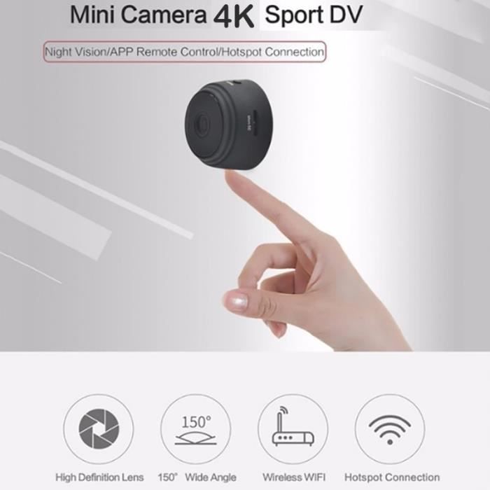 Mini webcam sans fil, Wi-Fi, A9, HD 1080P, peut être tournée manuellement à  360 °, caméra pour appels vidéo en direct, conférence de travail