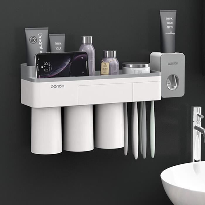 Gobelets de salle de bain,Distributeur automatique de dentifrice, gobelet  de bain de bouche, accessoires de - Type WHITE-3 cups - Cdiscount Maison