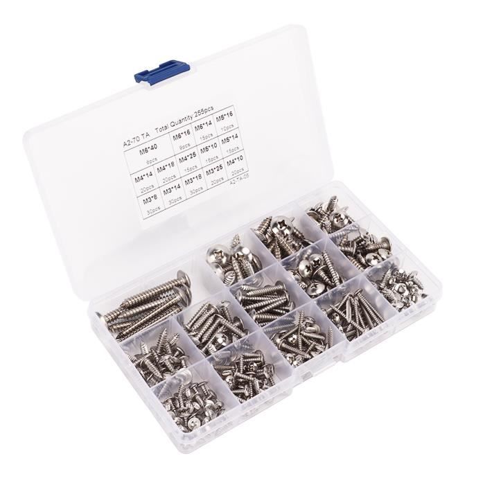 40PCS Vis Autoforeuses Tête Hexagonale - Pièces Auto Motos Scooters Quads