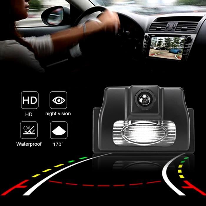 Caméra Voiture Triple Objectif 1080p | Vision Avant/Milieu/Arrière | Réduction Angles Morts | Enregistrement Nuit Et Stationnement