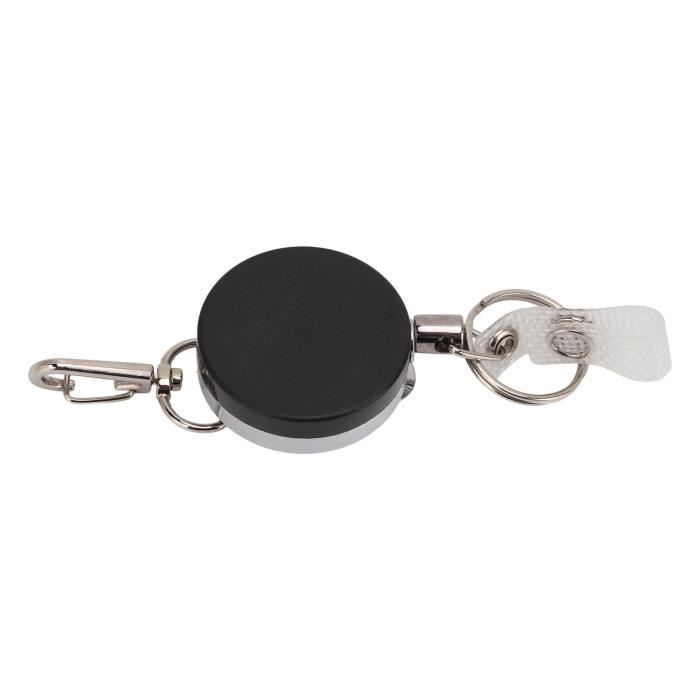 Porte-clés rétractable en métal avec fil d'acier, porte-clés