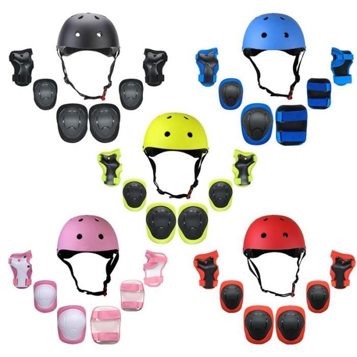 Kit De Protection Skate & Vélo Enfant - 7 Pièces (Casque, Genouillères, Coudières, Poignets)