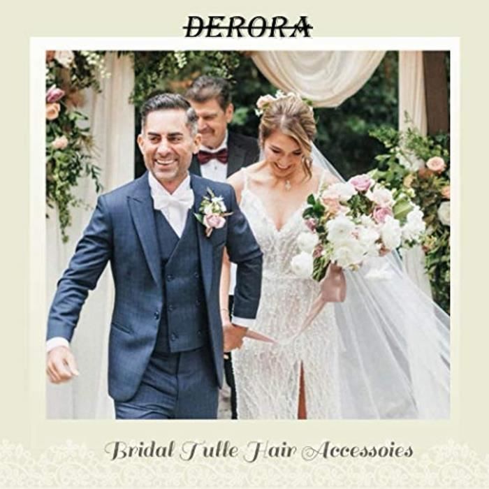Chapeau Professionnel G2A7D Voile de mariage 1T longueur du bout des doigts voile de dentelle pour la mariee voile brode avec peigne Blanc Cdiscount Pret a Porter