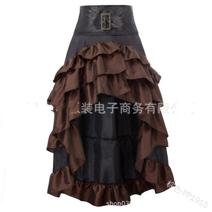 Jupe asymetrique en Satin et dentelle Type Black Vintage Steampunk Costumes de femme Blanc Cdiscount Pret a Porter