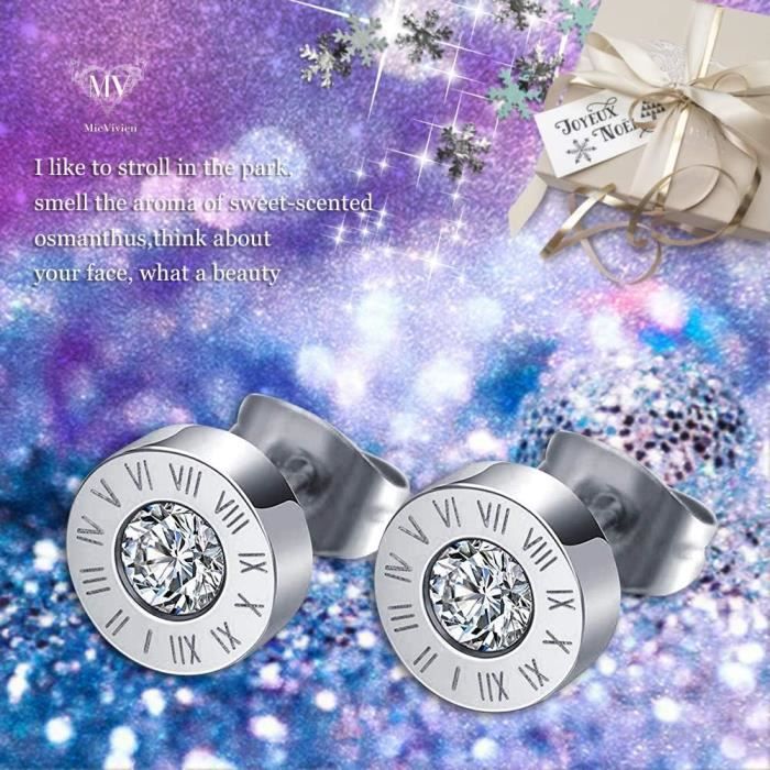 Boucles D'oreilles En Acier Inoxydable - Clous Rectangulaires Roses Pour Femme Et Fille - Marque My Jewelry Spot
