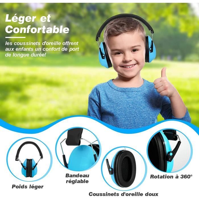 Beedove Casque Anti Bruit Enfant, 2 Pièces Casque Antibruit Pliable  Réglable Confortable, Protection Auditive, pour l'Autisme, T50 - Cdiscount  Bricolage