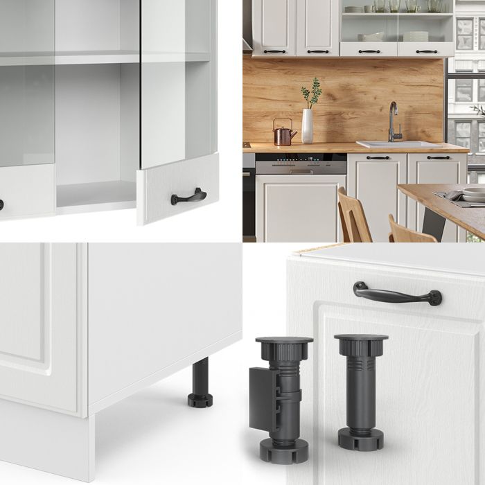 Vicco Kitchenette R-Line, 300 cm, avec armoire haute (blanc