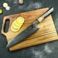 COUTEAU DAMAS KIRITSUKE couteau Chef cuisine Japonais 33cm Lame Damas en Acier VG10 67 couches Manche en bois et résine époxy-0