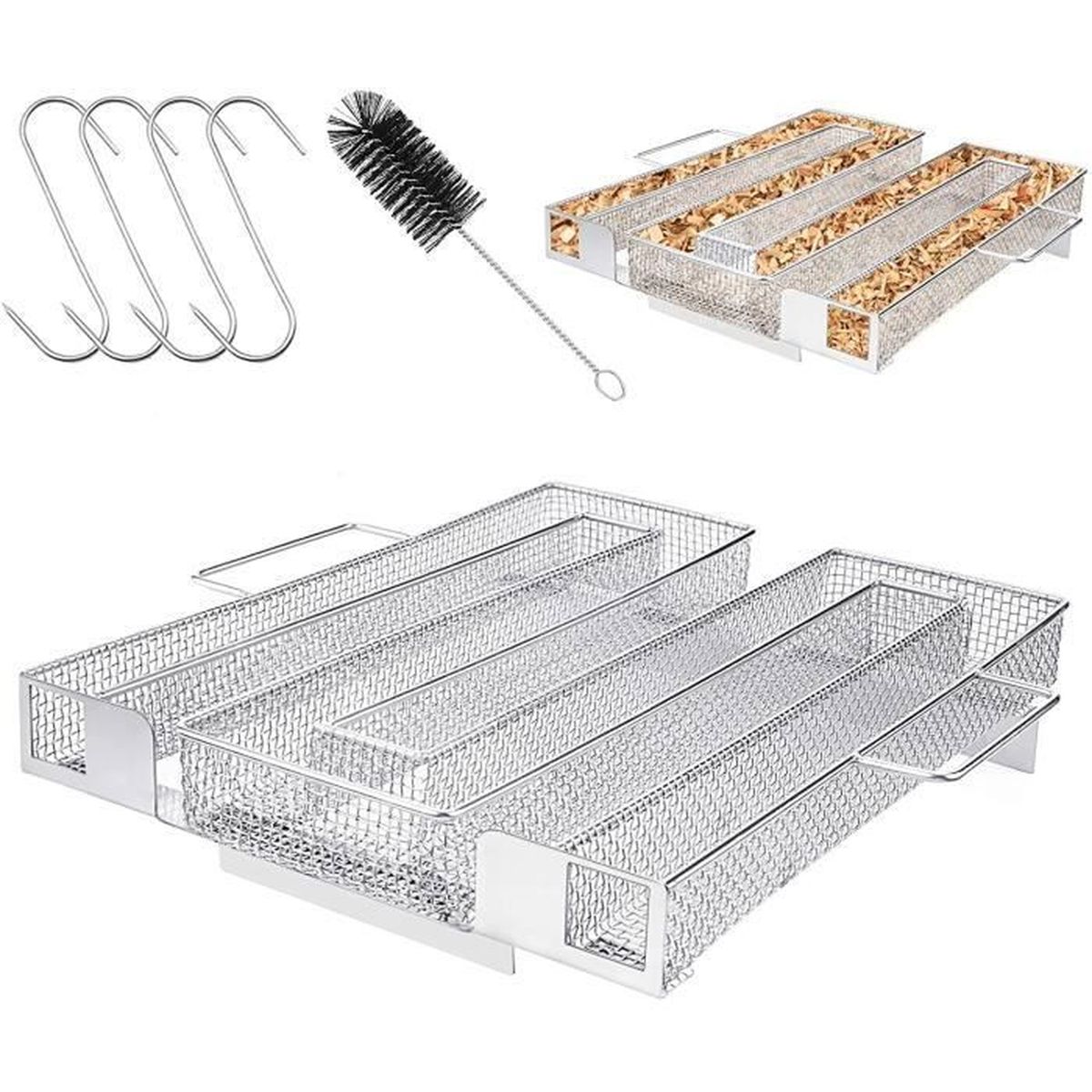 Idéal pour Fumer de la Viande du Poissonpour Barbecue à Générateur de fumée Froide,Générateur de fumée Froide en Acier Inoxydable,Générateur de Fumée pour Fumoir Professionelle 