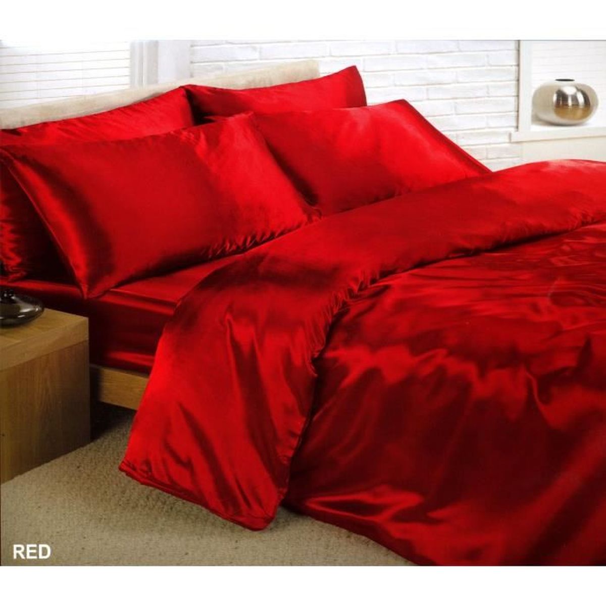 Parure De Lit Rouge Satin