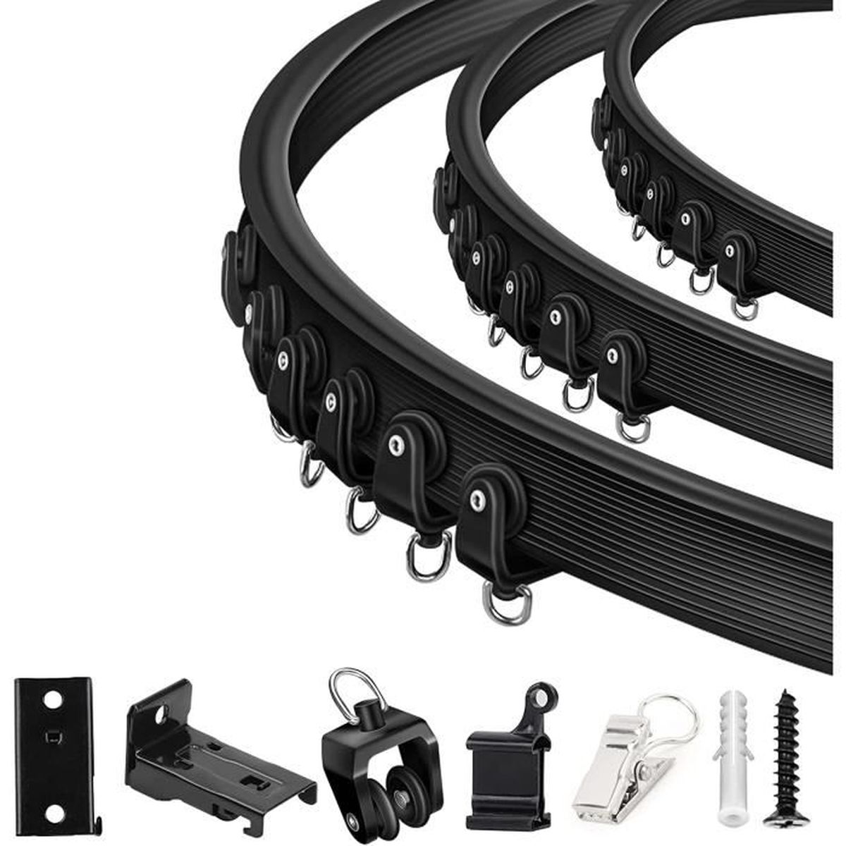 5 Mètres Support Rail de Rideau de Plafond Flexible, Pliable Tringle à