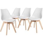 H.J WeDoo Lot de 4 chaises de salle a manger - Blanc - Scandinave