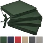 BEAUTISSU HOME STYLE Beautissu Lot de 4 Galettes de Chaises Vert foncé 45x40x5 cm Loft SK - Coussins d'Assises - Jardin Extérieur - Confortable