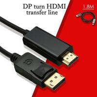 1 Pc 1.8 M Display Port Vers Hdmi Câble Plaqué Or Displayport Dp Adaptateur Cordon 1080 P Pour Portable  #98