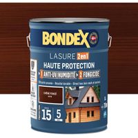 Lasure 2 en 1 Haute protection - Chêne foncé satin - BONDEX - 5 L