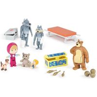 Coffret Mini Univers Masha & Michka - 7 figurines et accessoires pour enfants à partir de 3 ans
