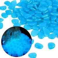 Awhao 100 pcs Pierre Lumineuse Pierre Fluorescente Décoratives de Jardin ( Bleu Foncé